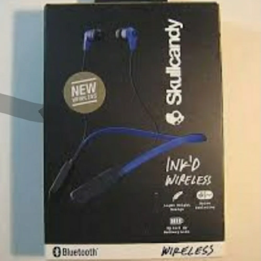 Skullcandy Blue Ink'd In-Ear Buds Wireless Headset - Picture 1 of 4